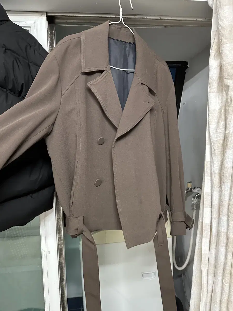 Brown short coat for sale Drawcord brand