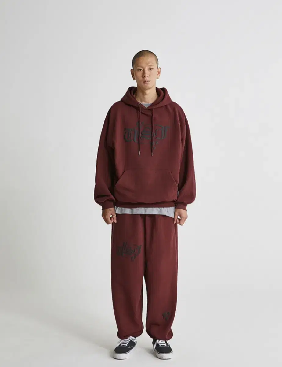 Urbanstuff Shining Oval Logo Hoodie Burgundy L