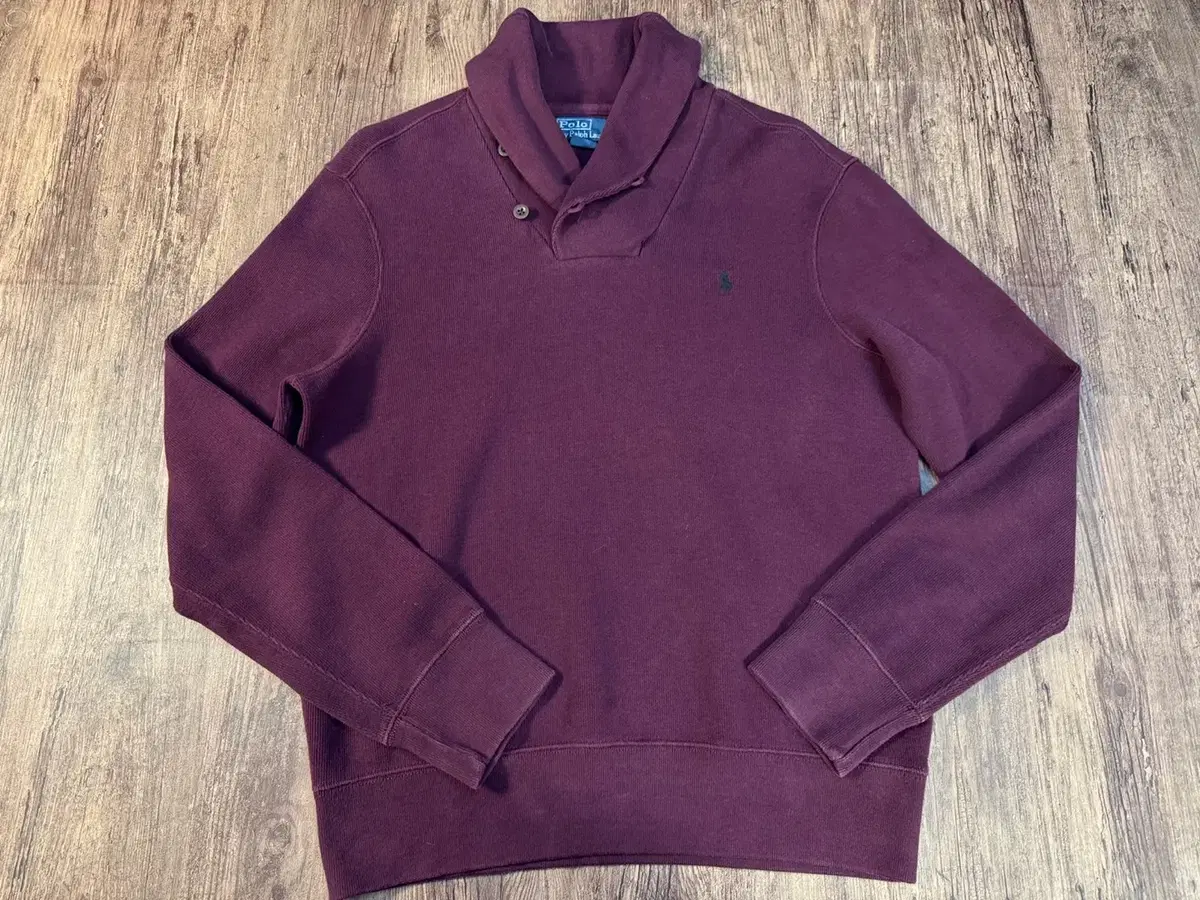 [M] Polo Ralph Lauren Shawl Kara knit burgundy A+.