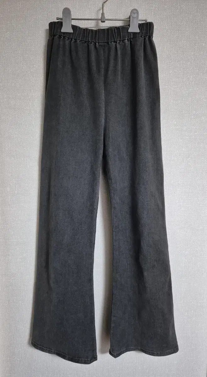 Gray denim banded trousers freesize