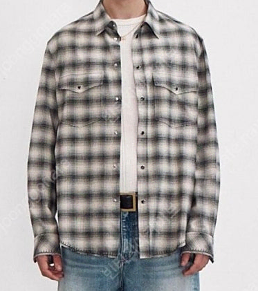 Recto Ombré Check Western Shirt L