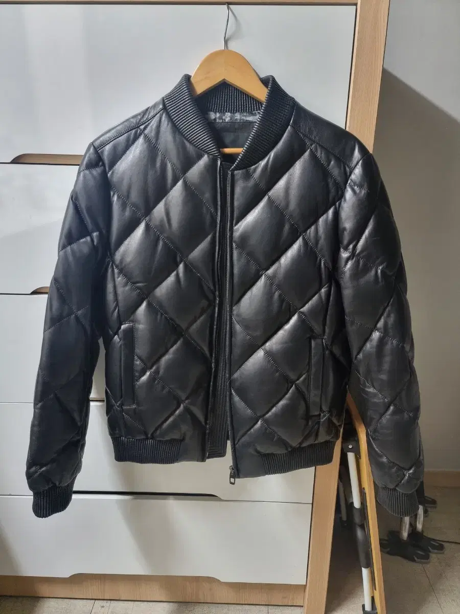 Francoferraro quilted leather goose jacket padded size 100