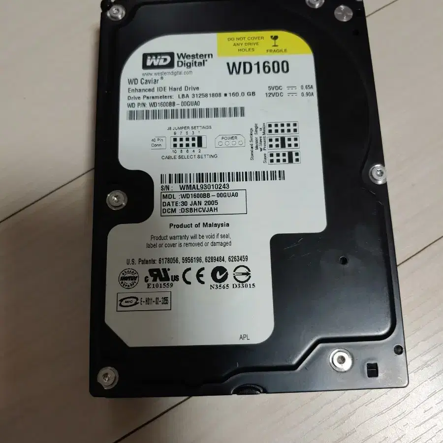 WD 160G IDE 하드디스크