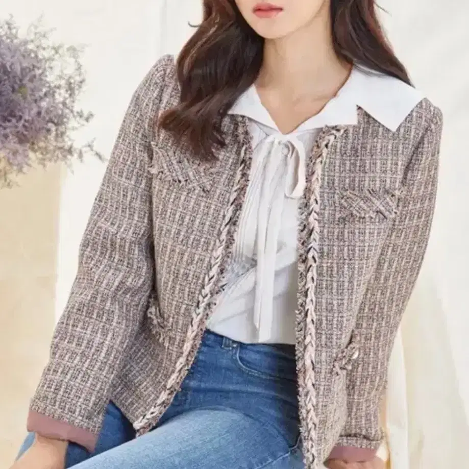 Roem 로엠 핑크 트위드자켓