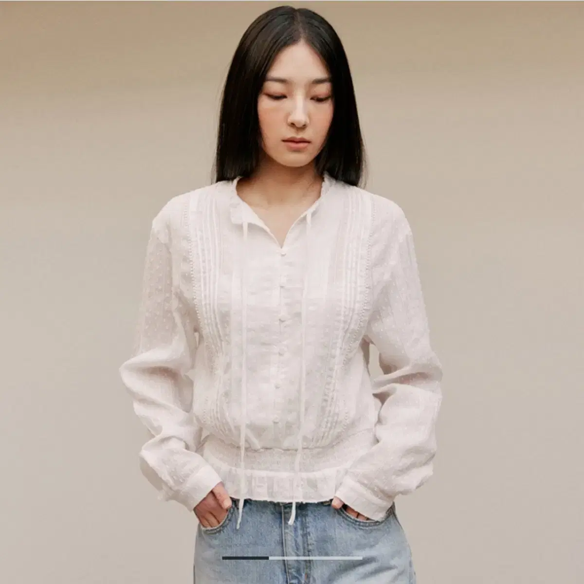 르아보네 스모크드 블라우스 smoked blouse