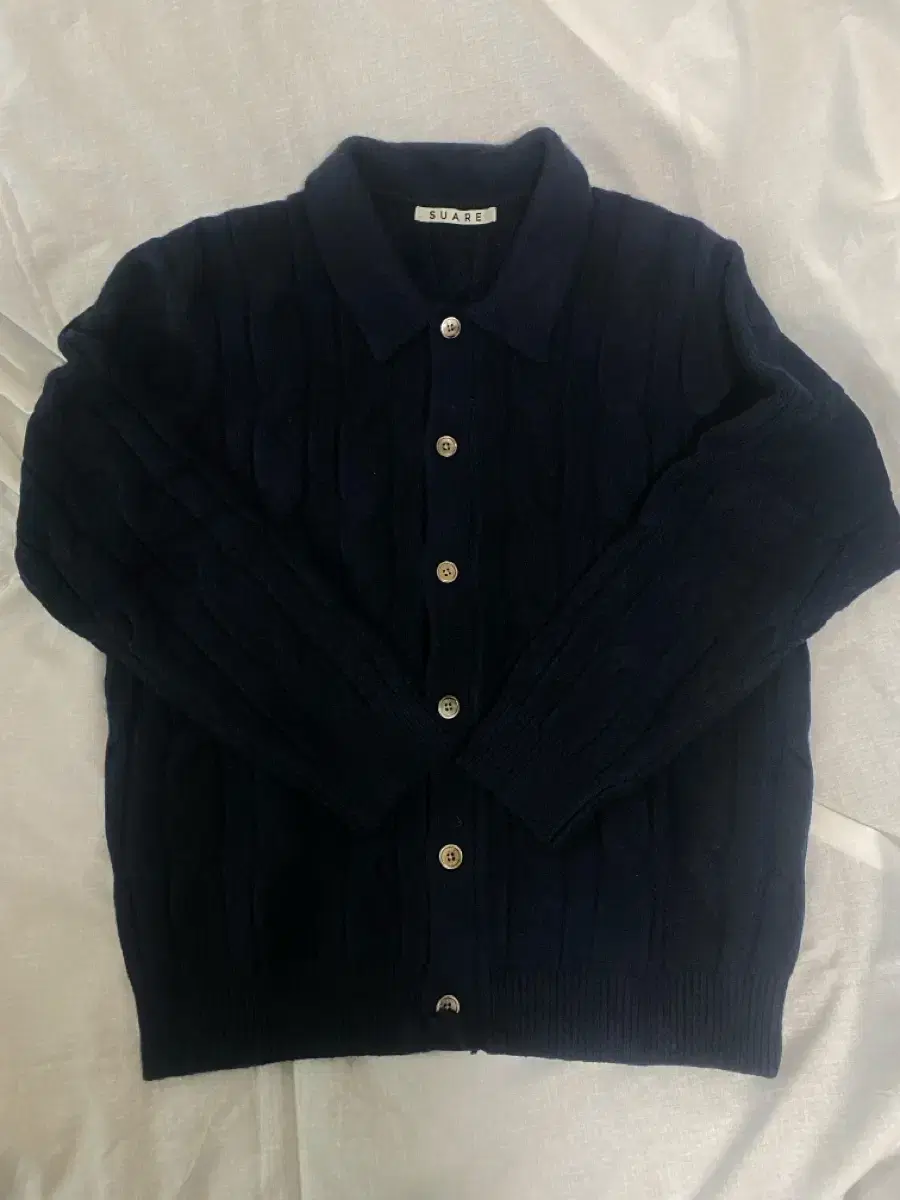 Sua cable-knit cardigan navy M