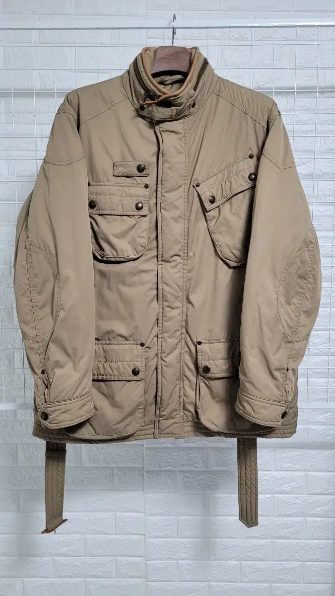 [XXL]Polo boss 90's cowhideColorblockingDetailed multipocket belted jacket XXL