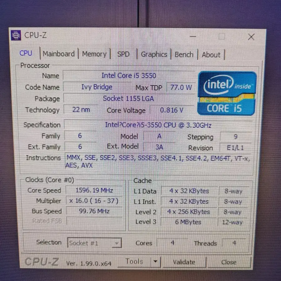 i5 3550 ddr3 10600u 4+4=8g 1.7만원 팝니다