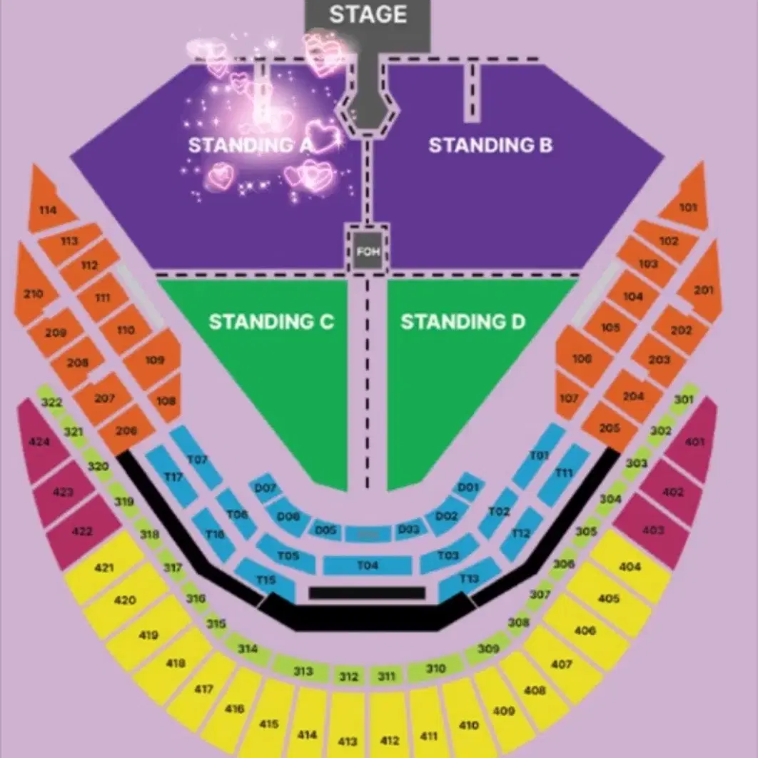 두아리파 콘서트 스탠딩 200번대초반 연석 (12월 4일 수요일)