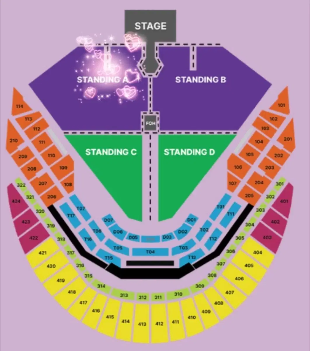 두아리파 콘서트 스탠딩 200번대초반 연석 (12월 4일 수요일)