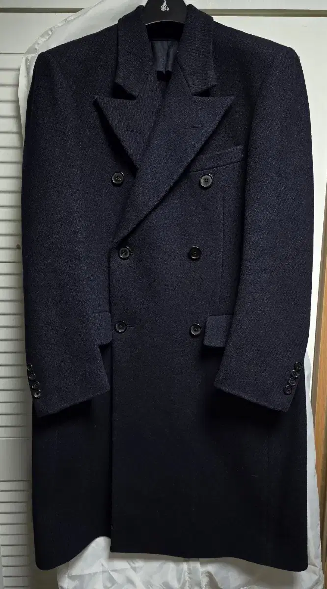 Double-breasted RRL tailored wool coat for sale