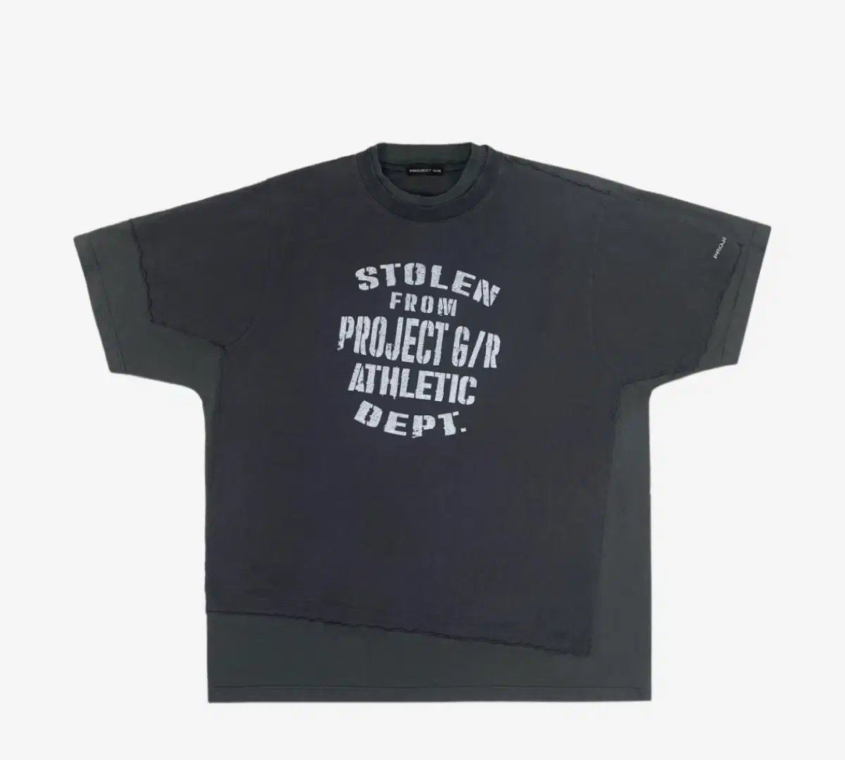 [OS]ProjectGR Trompe l'oeil Double T-Shirt Faded Black