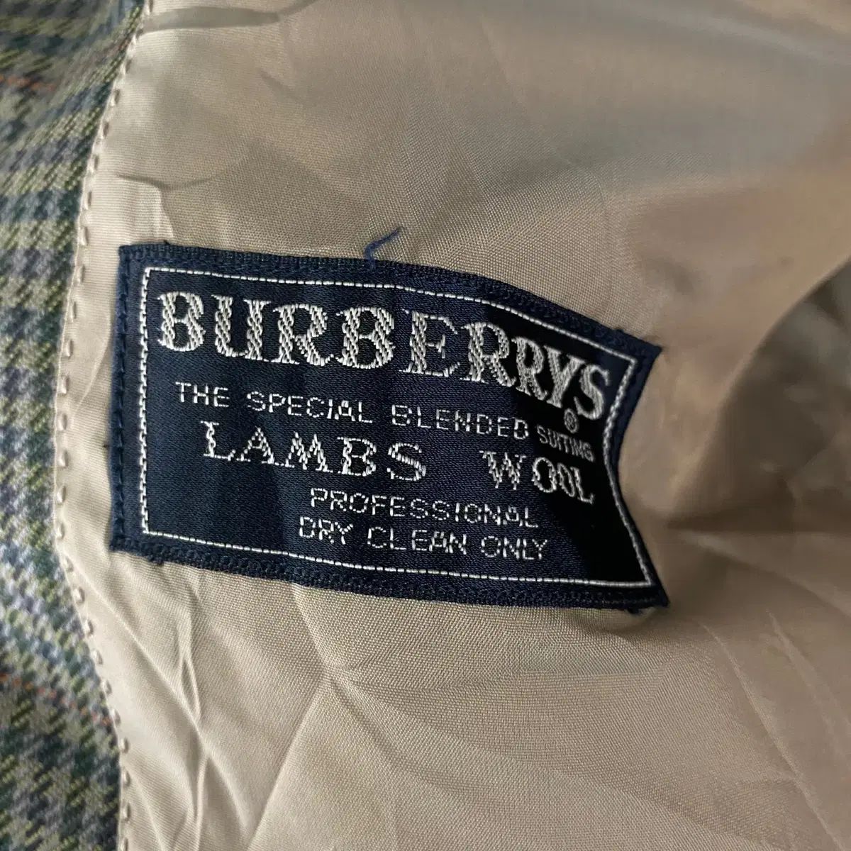 빈티지 BURBERRYS 체크 패턴 램스울 블레이저 자켓