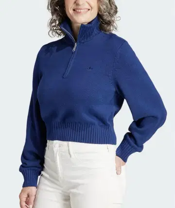 아디다스 네이비 하이넥 니트 스웨터