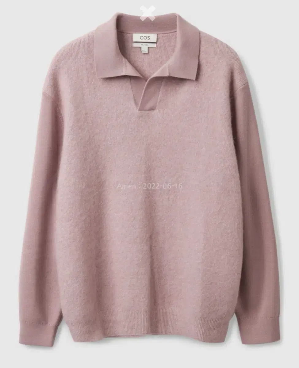 COS Open kara Polo Shirt Knit Dusty Pink XL