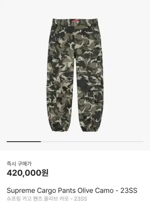 Supreme Cargo Pants Olive Camo 23ss 34