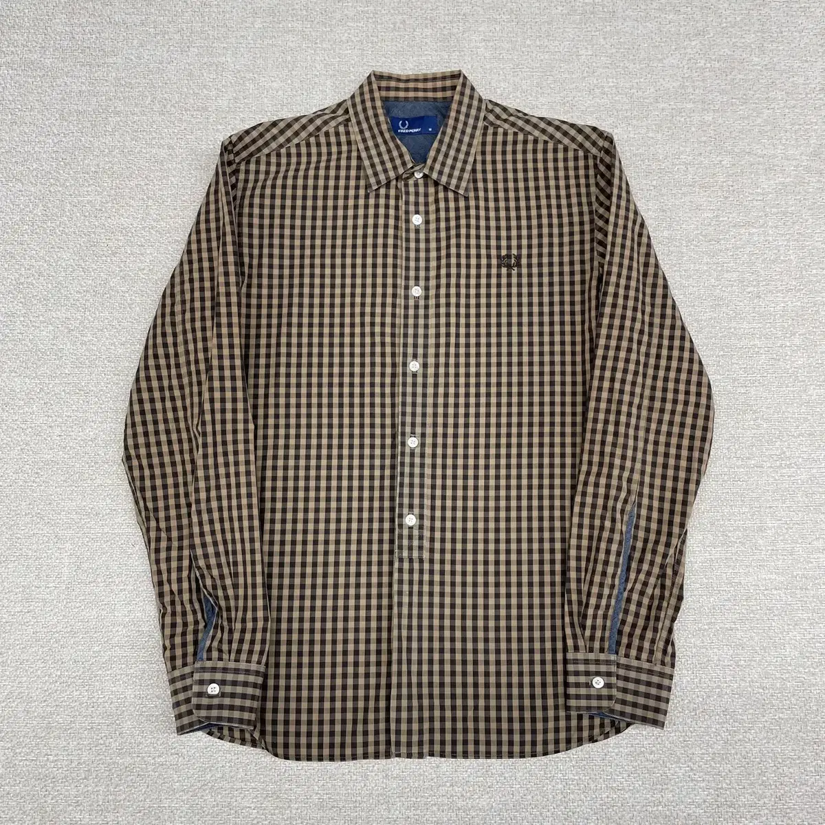 Fred Perry logo embroidered check shirt