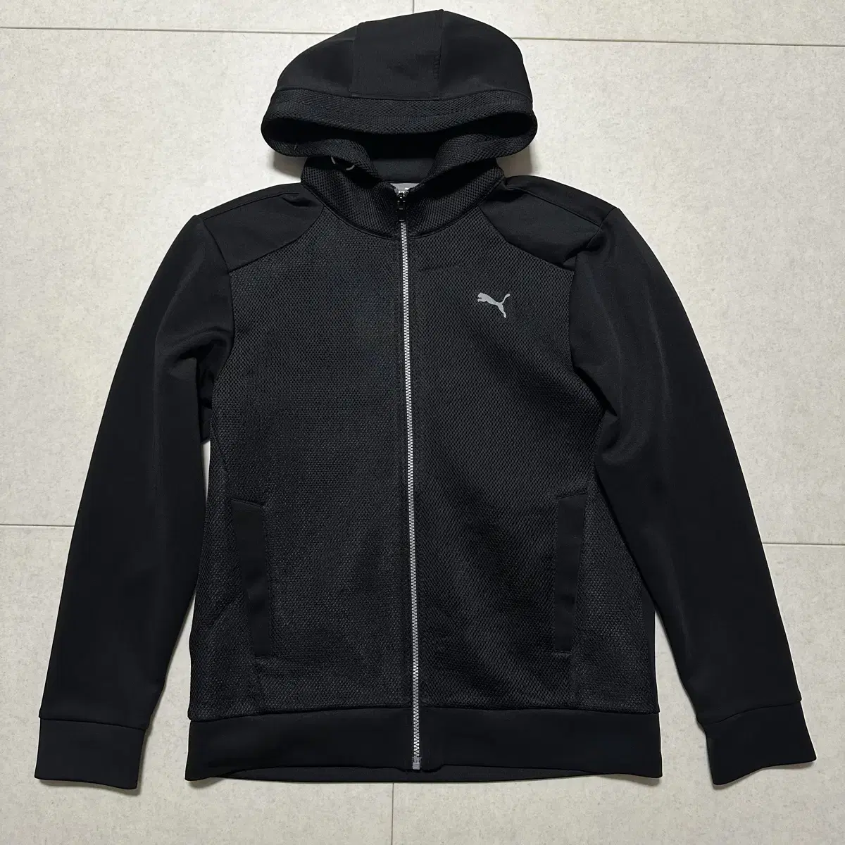 [size 105] Puma Mesh Training Hoodie Zip-Up Black