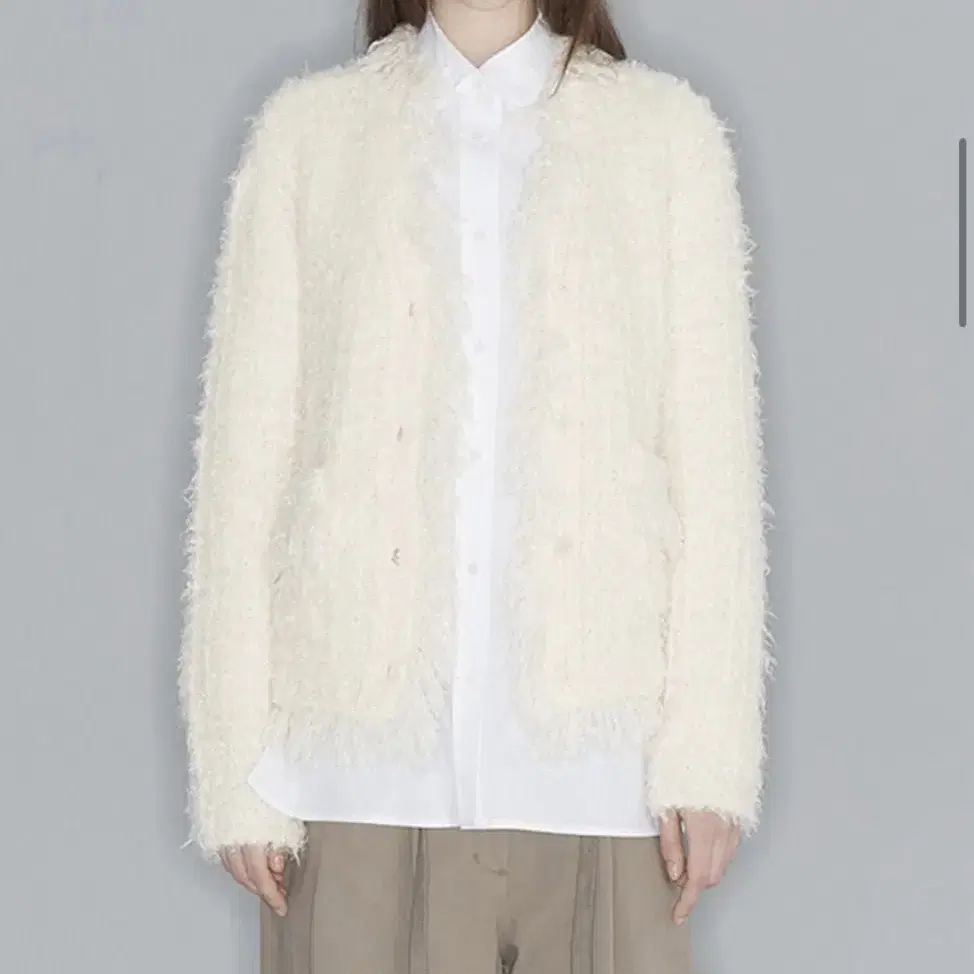 오픈와이와이 openyy TWEED KNIT CARDIGAN (IVORY