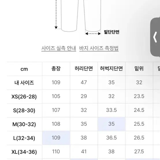 그라미치 팬츠 그레이지 xxl 34-36