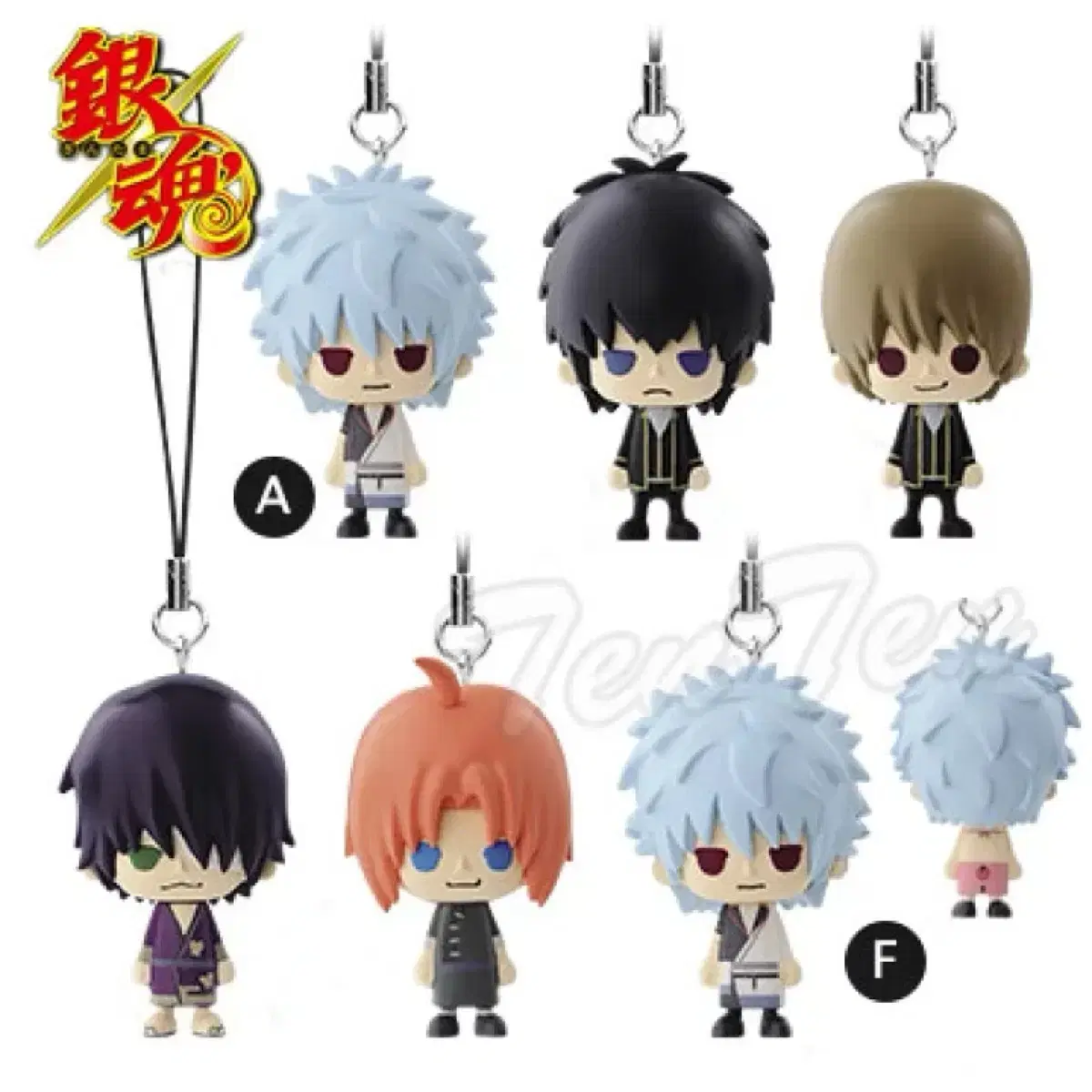 [Tool] Gintama One-Point Mascot keyring 6 types bulk Gintoki Hijikata Sogo