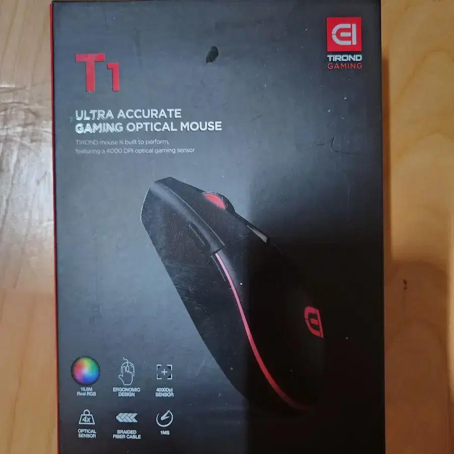 미사용 TIROND T1 RGB PRO 마우스 팝니다