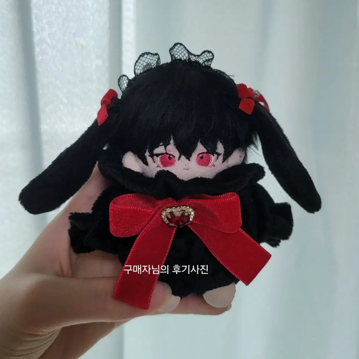 10cm 인형옷 우사기 블랙