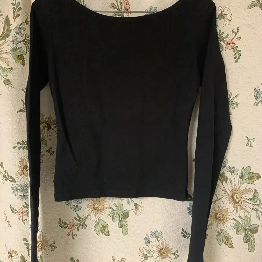 보헤미안서울 티셔츠 BASIC BOAT NECK SLEEVE, BLACK