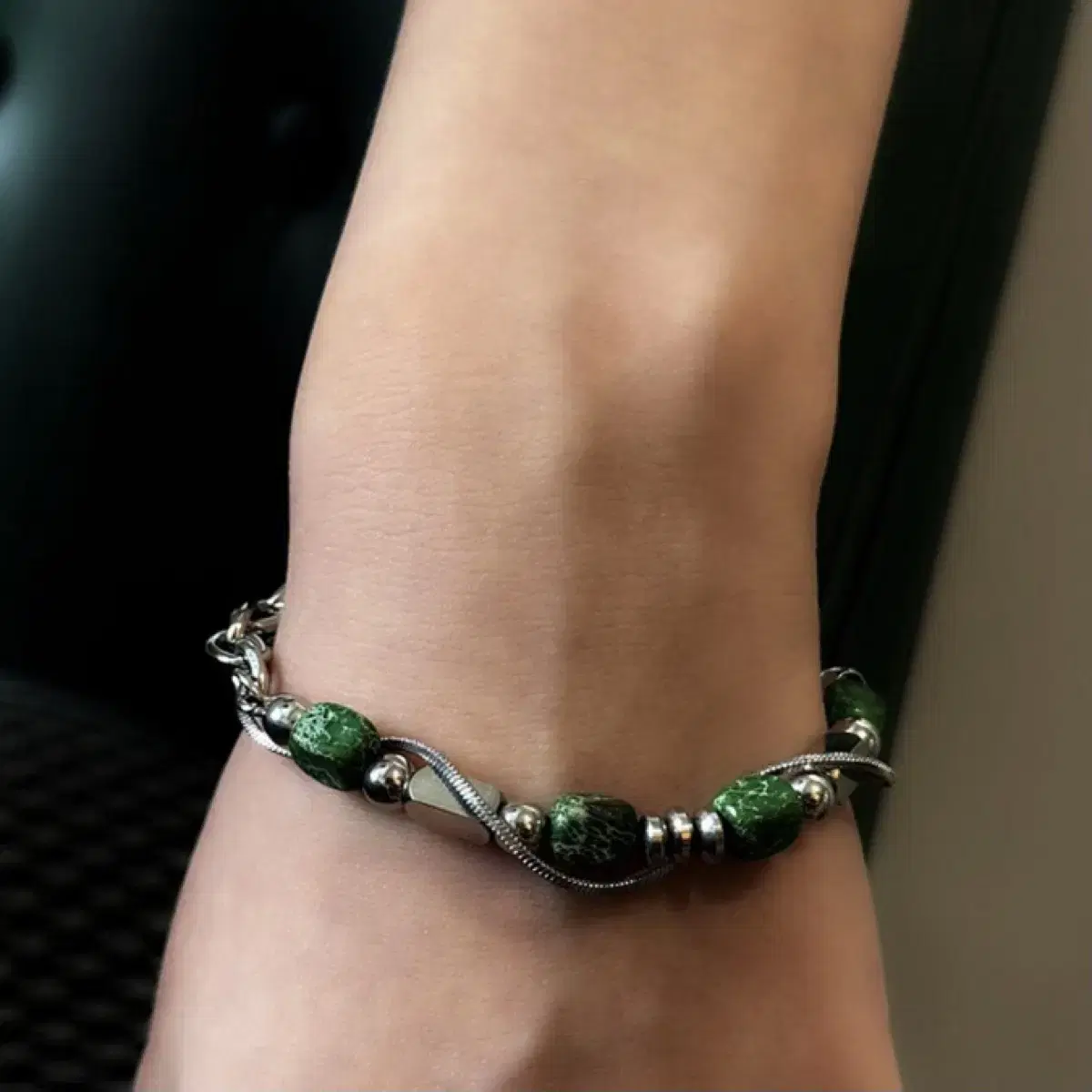 Malachite Silver 팔찌