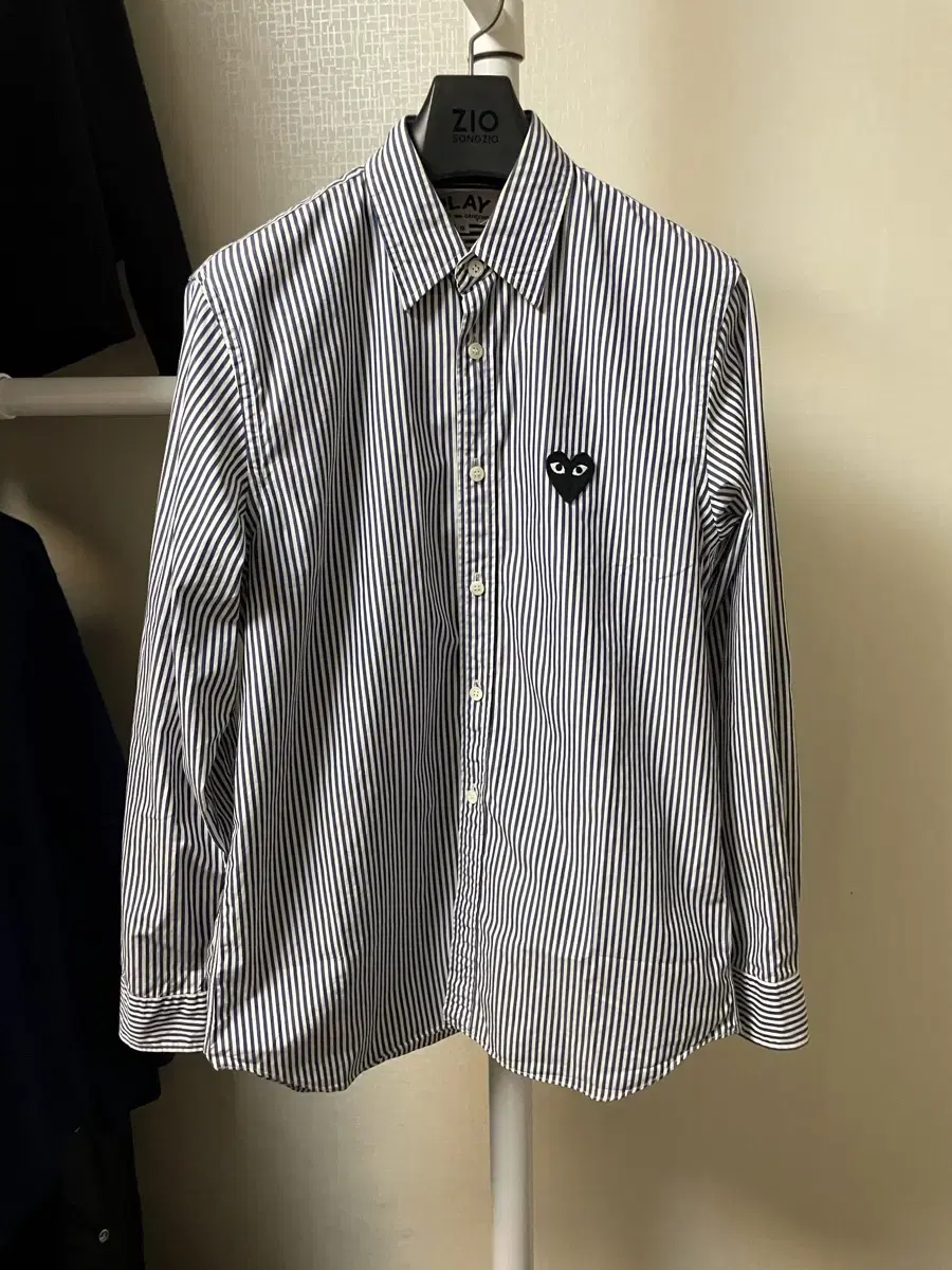 Comme des Garçons Play Heart Logo Striped Shirt