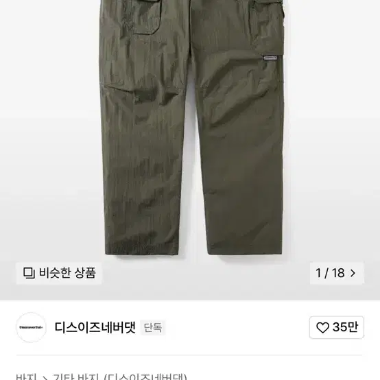 디스이스네버댓 hiking Pant Olive (XL)