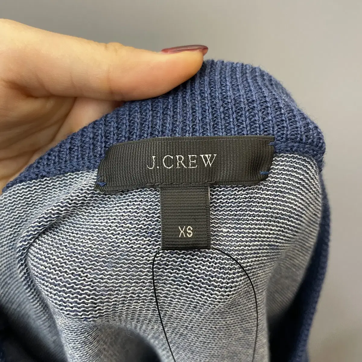 J.CREW 네이비 언발 울 니트 XS