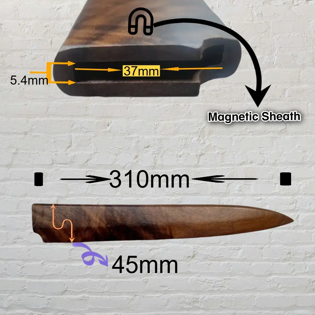 [칼아울렛]사시미칼집 자석 마그네틱 사야 월넛 호두나무칼집270mm용