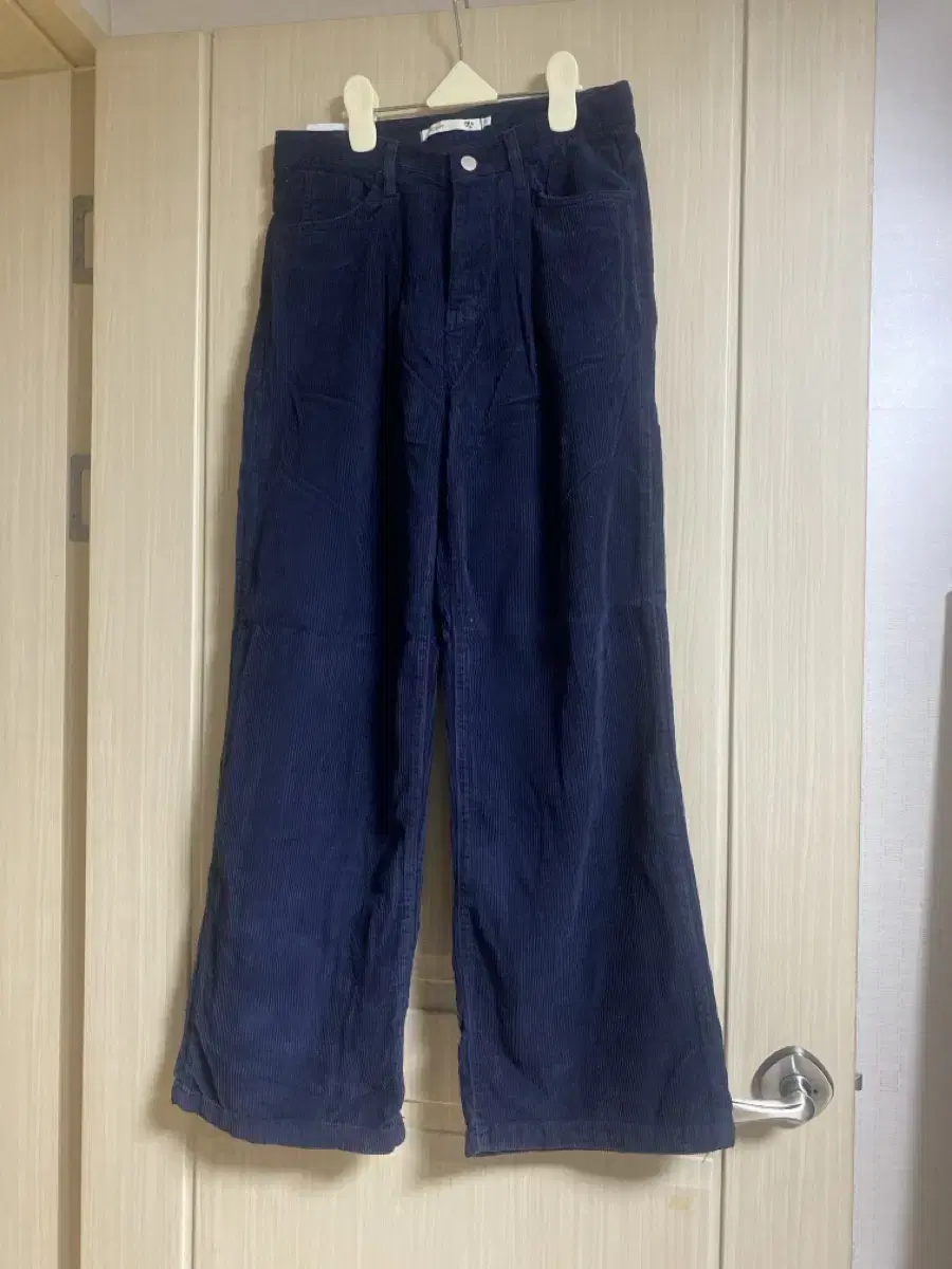 Pin-Tuck Long Wide Corduroy Pants