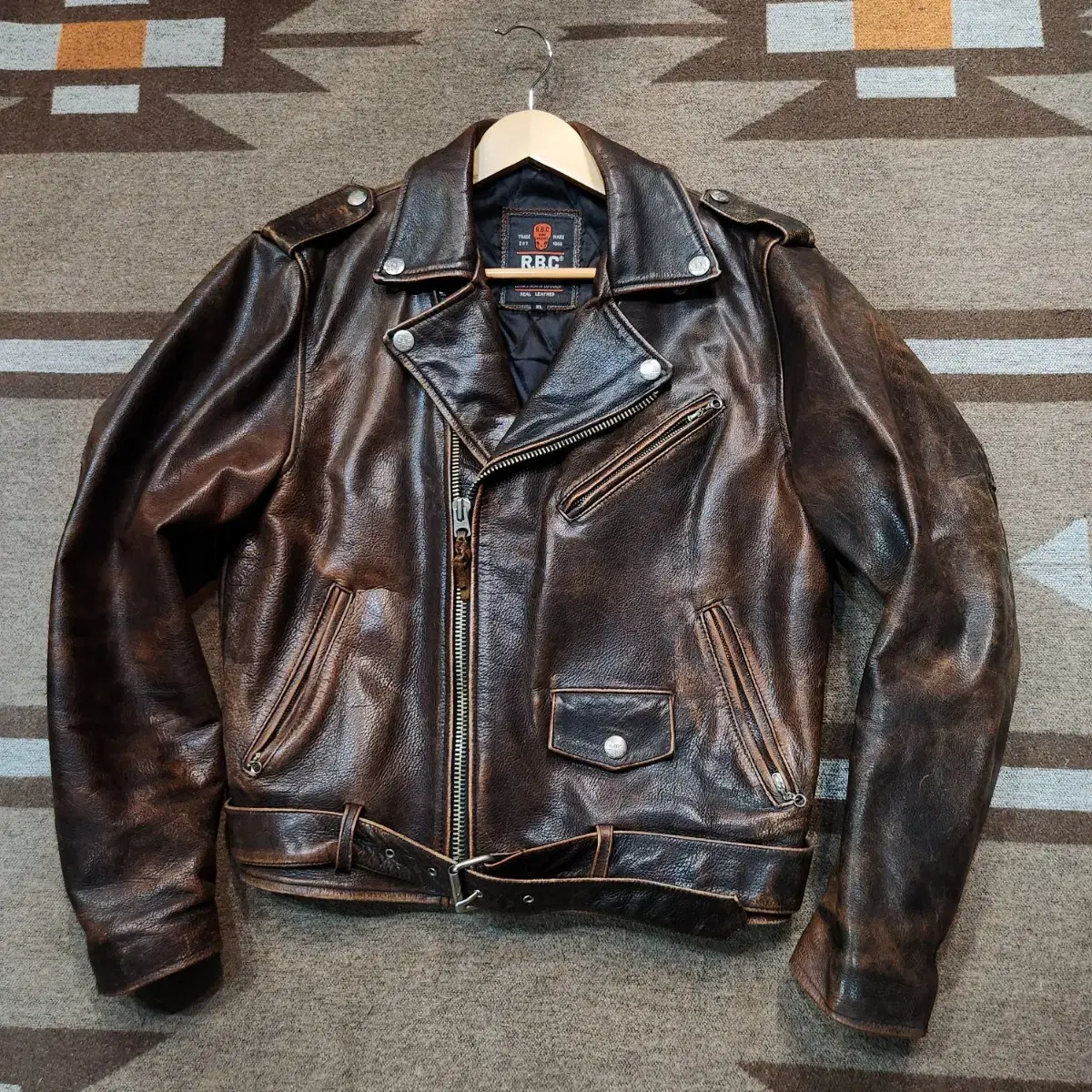 RBC Men's Heavy Cowhide Rider Jacket XL en