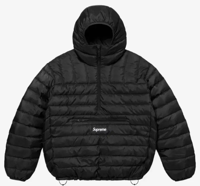 [XL] Supreme Micro Down Half Zip Hooded Pullover Black - 24FW