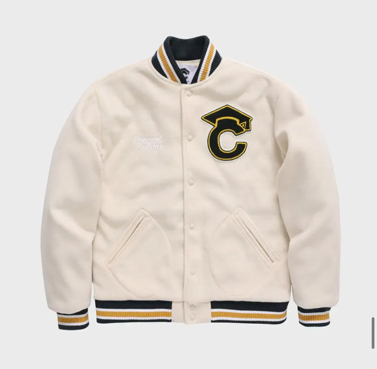 [NEW L] Concept College Varsity Jacket - Ivory