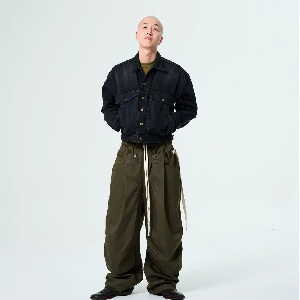 뉴치프시크 combine layerd pants khaki