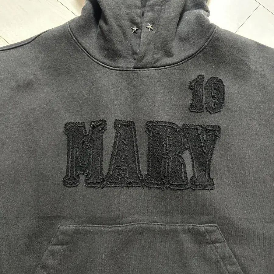 스컬프터 Mary Acid Peel Hoodie Washed Black