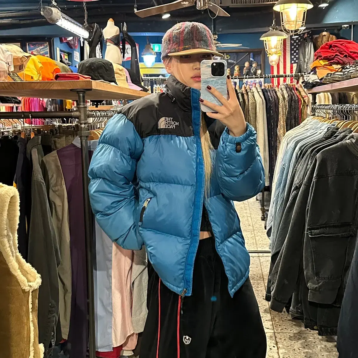 Northface 노스페이스 눕시 패딩 블루 700