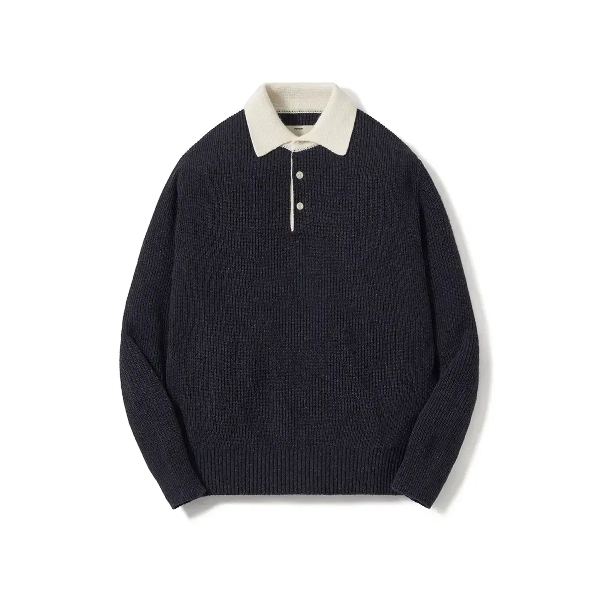 Pottery Rugby Polo Knit (Navy)