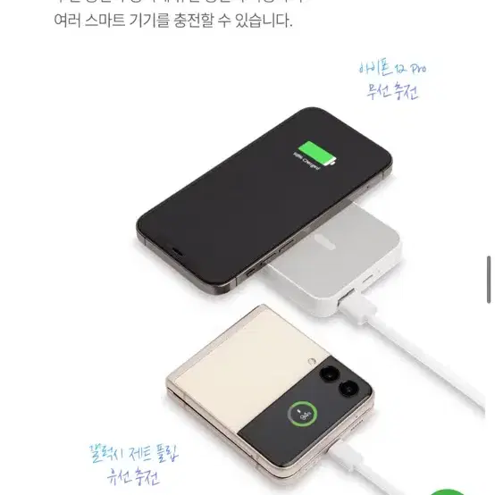 스마텍 보조배터리 마그네틱 무선 고속충전 5100mAh(미개봉)