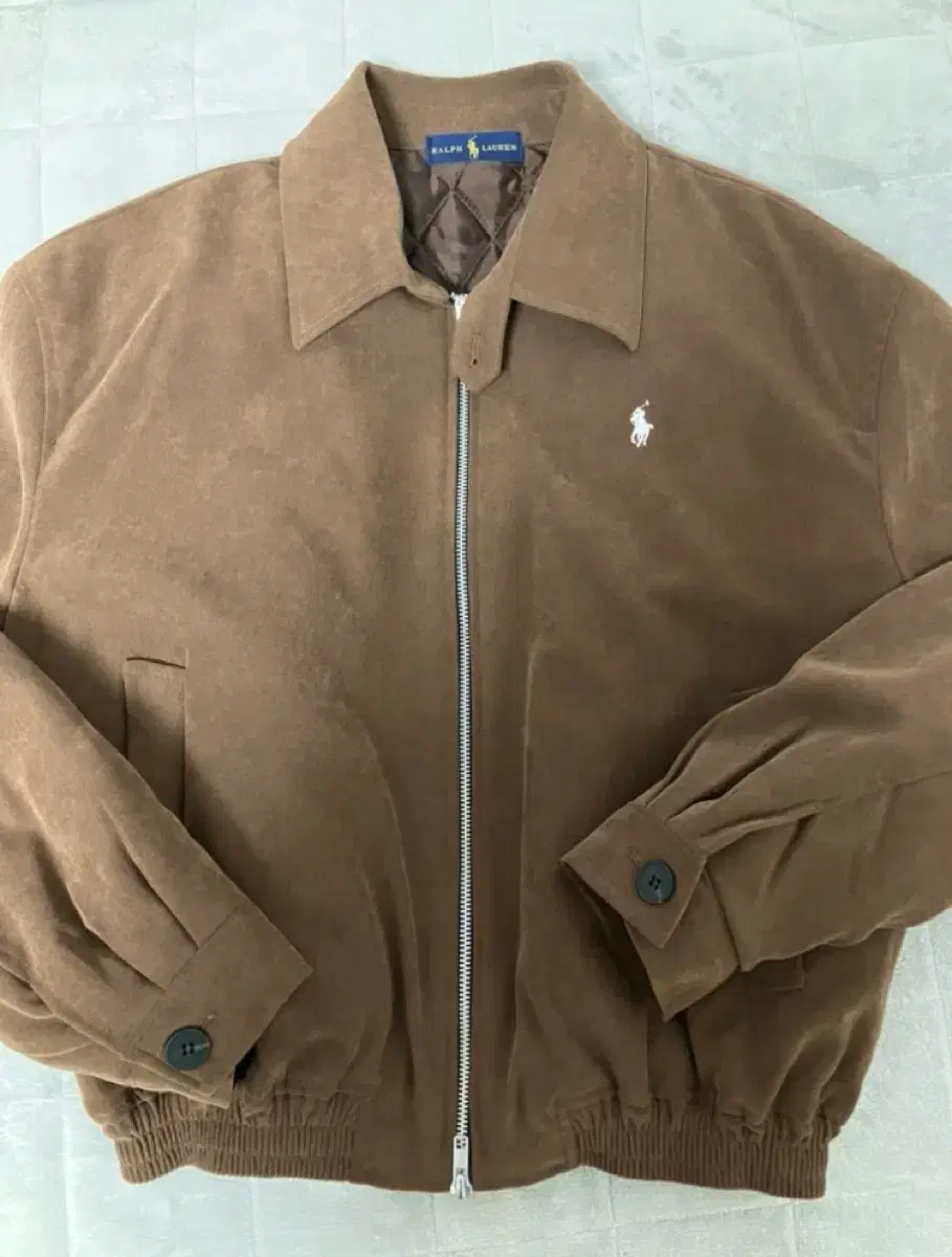 Polo Two-Way Crop Suede Jacket