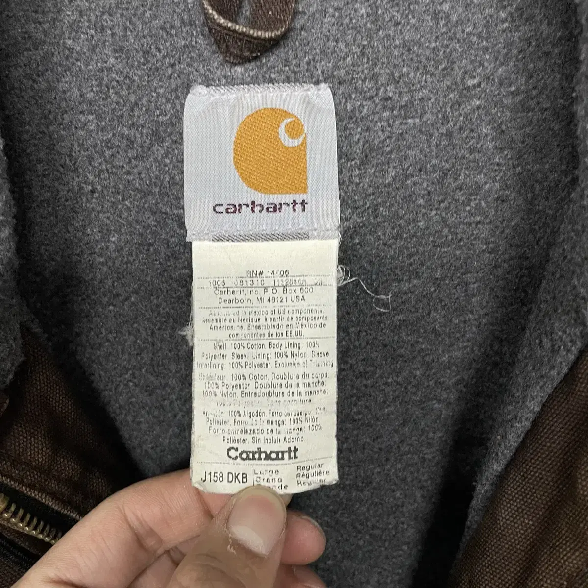 칼하트 Carhartt USA j158 액티브 후드 자켓 다크브라운