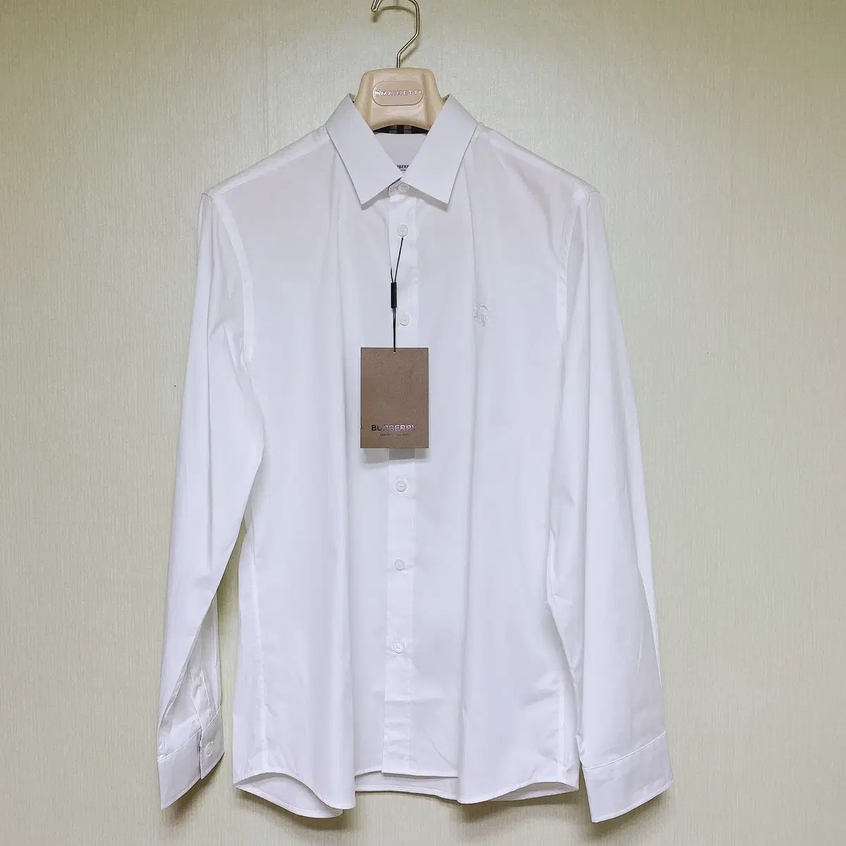 [New]Burberry / Sergeant Logo (Knight Logo) Poplin White Shirt / L