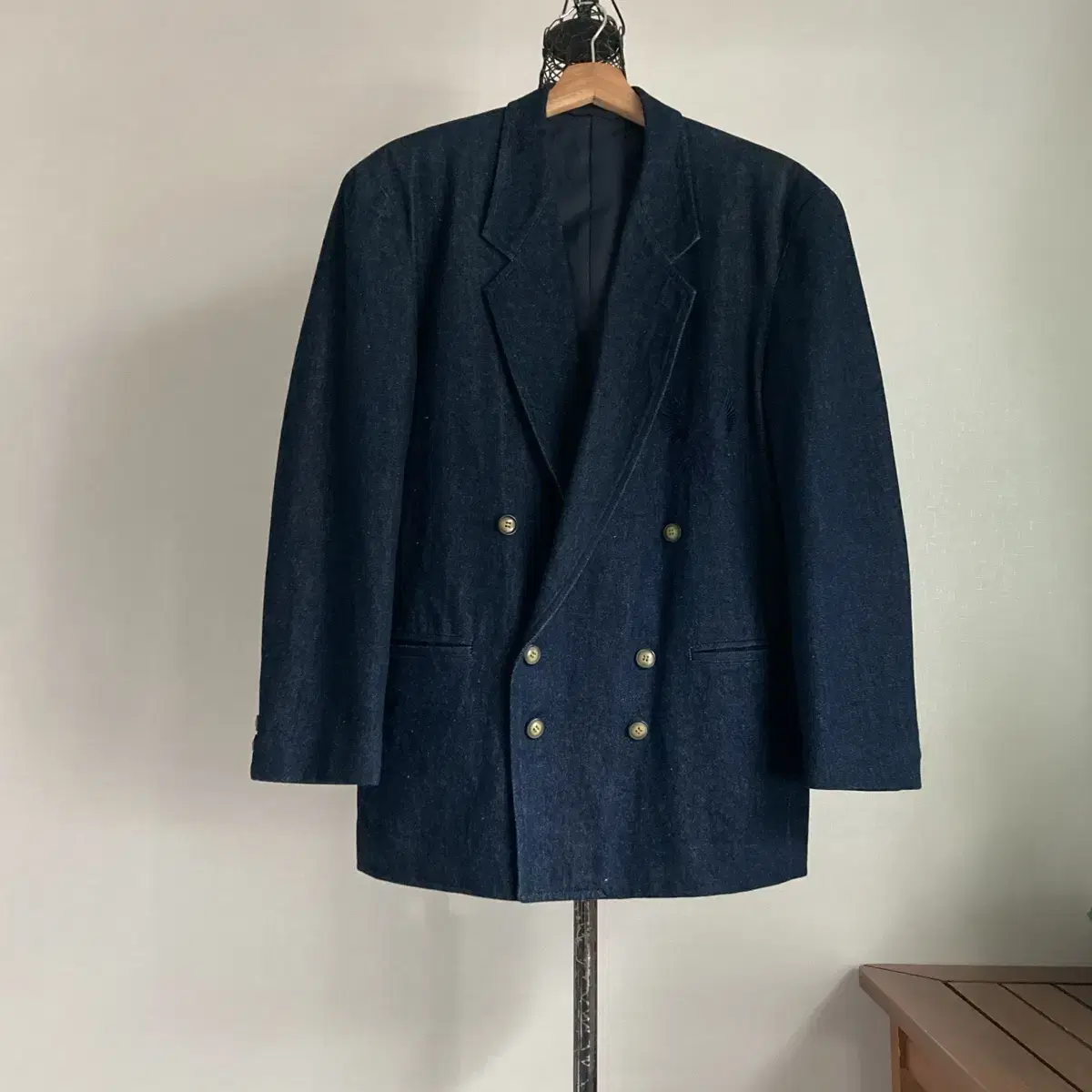 Japanese Vintage Denim Double-breasted Jacket (46)