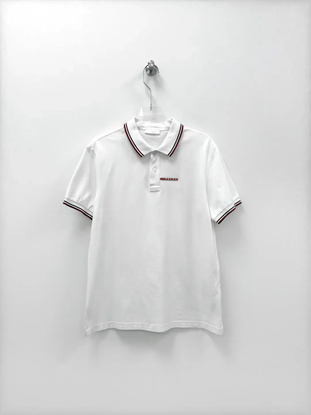 Prada White Logo Pique T-shirt XL