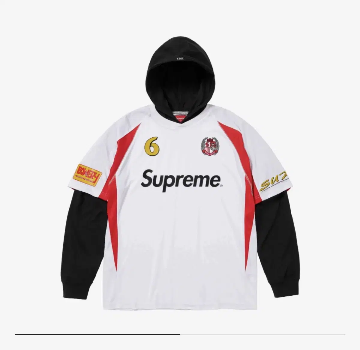 Supreme Hooded Soccer Jersey White M