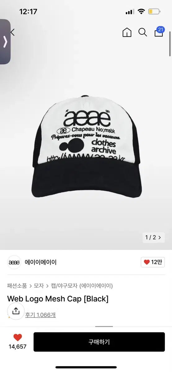 에이이에이이 Web Logo Mesh Cap [Black]