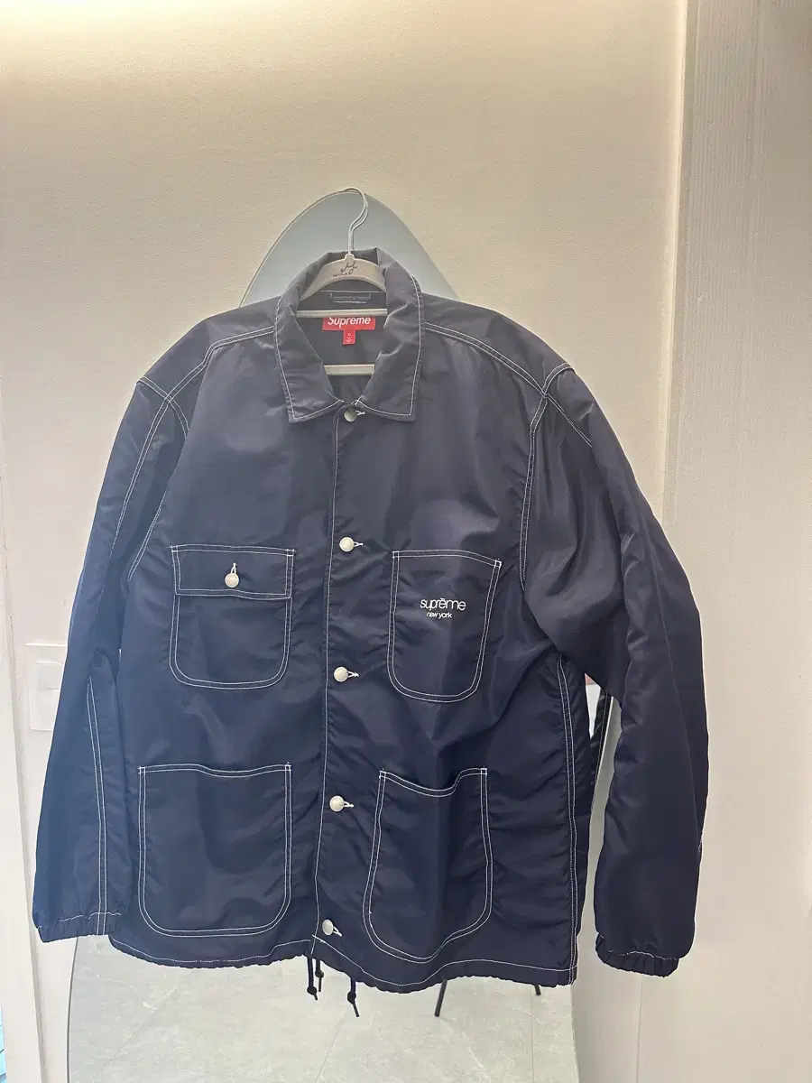 [XL] Supreme Nylon Chore Coat Navy - 24SS